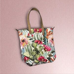 NWOT Ariat tall tote cactus floral purse canvas bag with zipper pocket